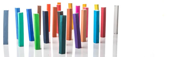 Olika färger av krita pastell pinnar — Stockfoto