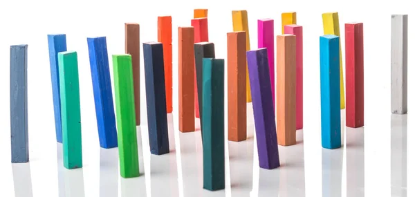 Olika färger av krita pastell pinnar — Stockfoto