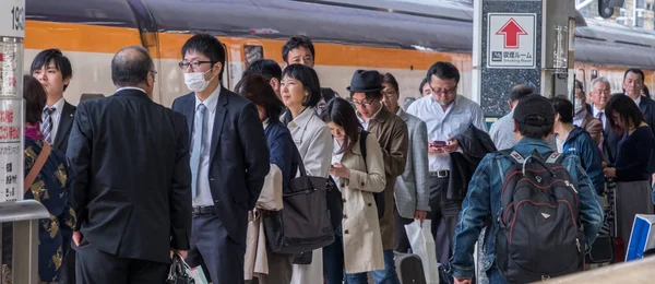 Passagerare Tokyo Station Railway Plattform — Stockfoto