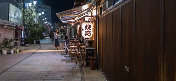 Menschen Auf Den Straßen Der Stadt Matsumoto Der Nacht — Stockfoto