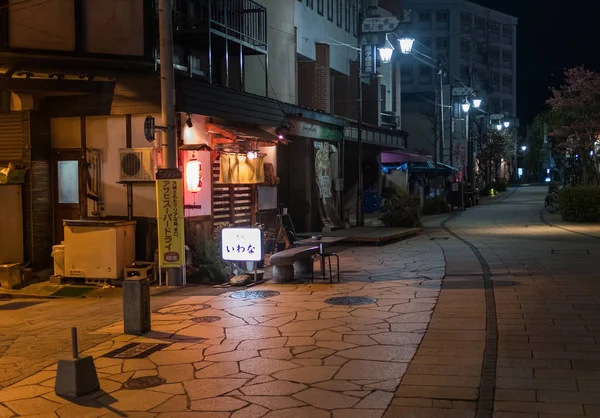 Empty Nawate Dori Frog Street Matsumoto City Night — Stock Photo, Image