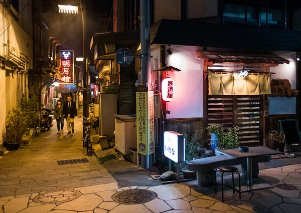 Folk Gatan Matsumoto Staden Natten — Stockfoto