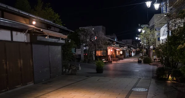 Vider Nawate Dori Frog Street Dans Ville Matsumoto Nuit — Photo