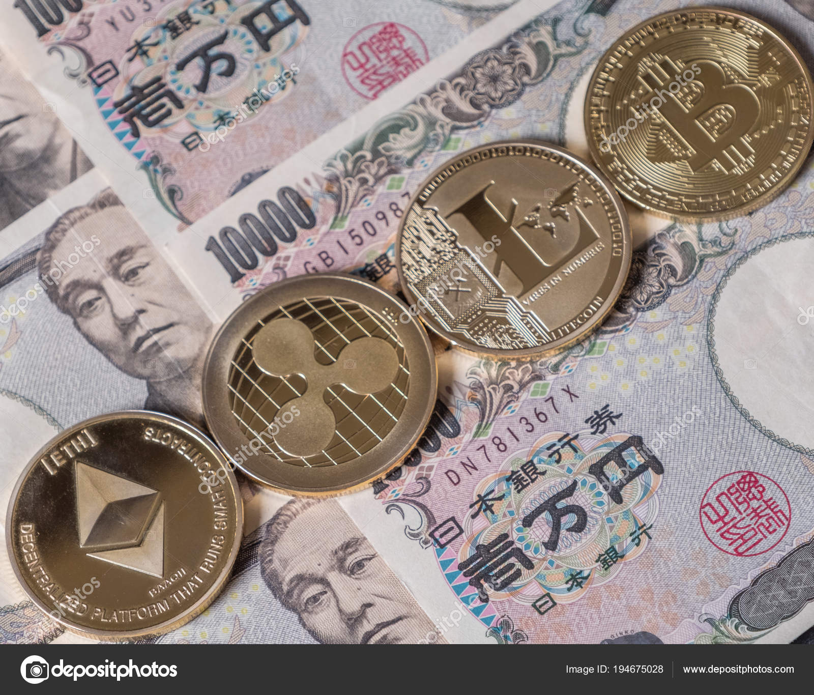 Crypto Monnaie Populaire Sur Les Billets Banque Japonais  