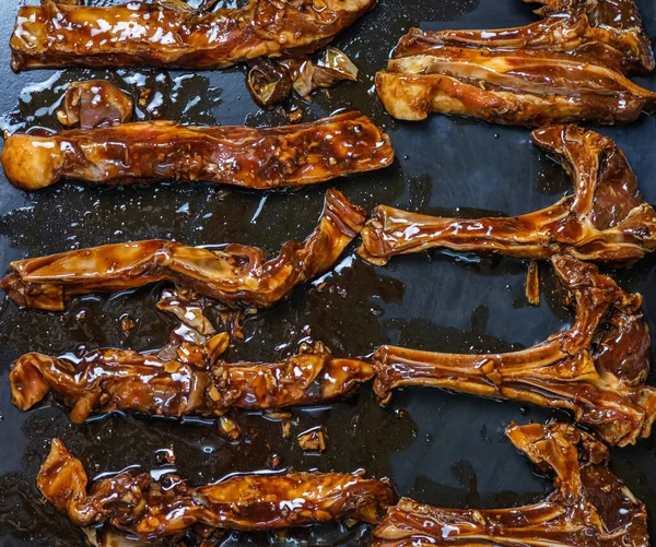 Gegrilde Kippenvleugels Met Specerijen Saus — Stockfoto