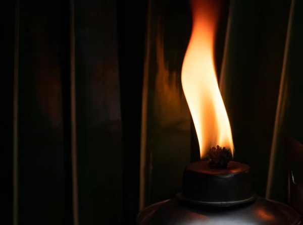 Feu Brûlant Dans Cheminée — Photo