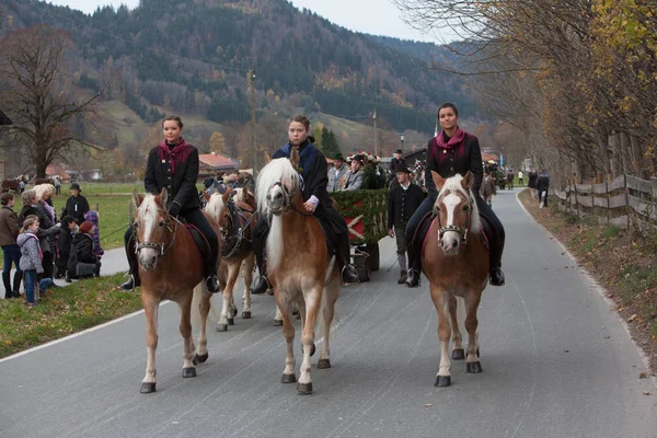 Schliersee Baviera Novembro 2017 Todos Anos Primeiro Domingo Novembro Procissão — Fotografia de Stock