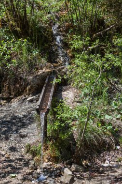 Bad Feilnbach yakınlarındaki Jenbach 'ta şişeleme için doğal su kanalı