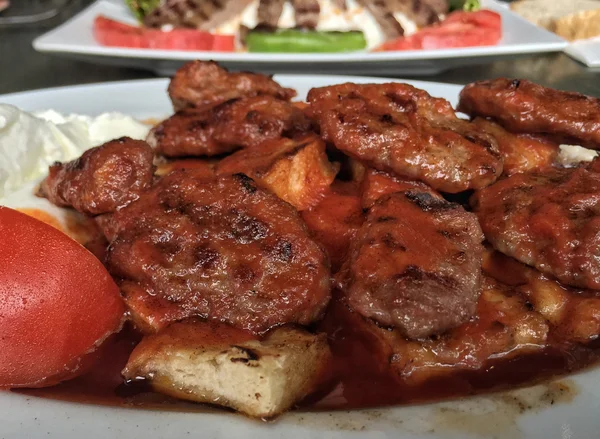 Turecký kebab s karbanátky — Stock fotografie