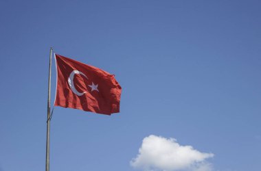 Türk bayrağı sallayarak