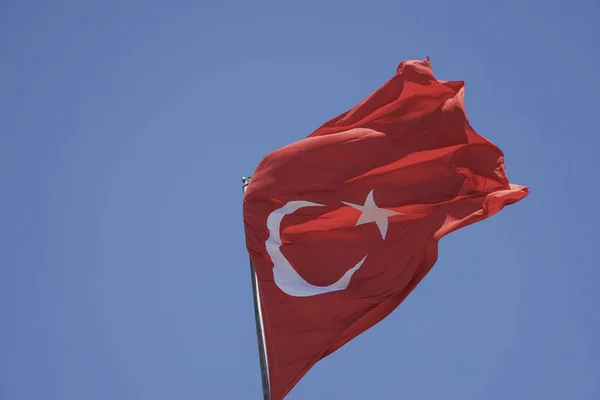 Turkish flag waving — Stock Photo, Image