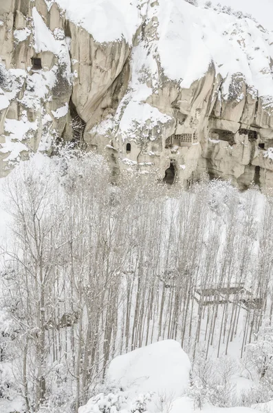 La capadoce sous la neige en Turquie — Photo