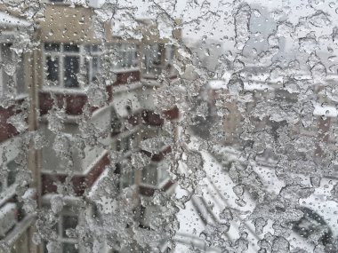 penceresinde street kar altında karşı buz