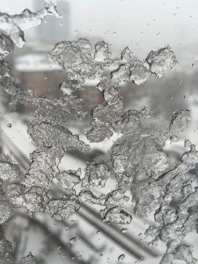 penceresinde street kar altında karşı buz