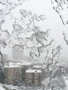 penceresinde street kar altında karşı buz