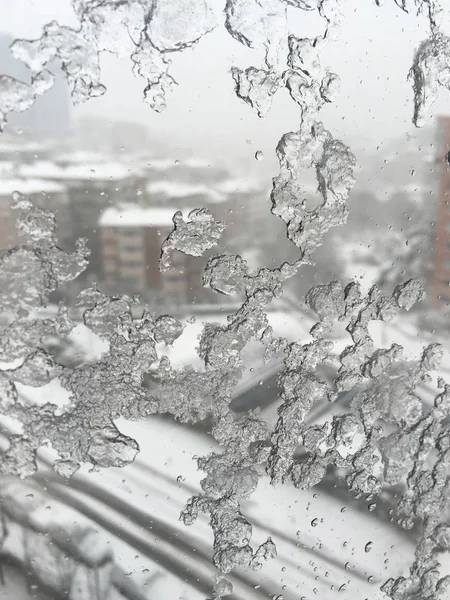 penceresinde street kar altında karşı buz