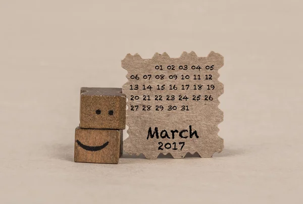 Calendário para março de 2017 — Fotografia de Stock
