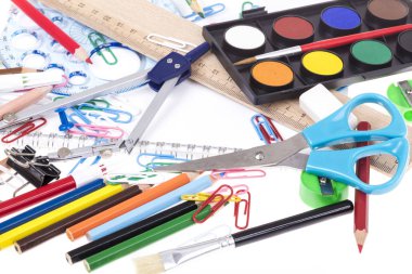 ileti örneği ve beyaz üstünde defter ile okul şablona geri