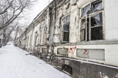 Kars şehir Türkiye'nin bina terk edilmiş