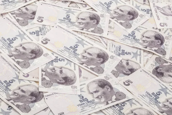 Предпосылки Контекст Turkish Lira Banknotes — стоковое фото