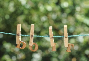 Bunu kelime yazan idam ipi Garden ahşap harfler