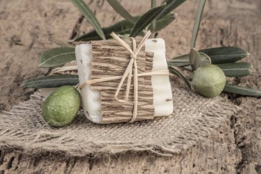 Zeytin ve sabun Bar ahşap tablo