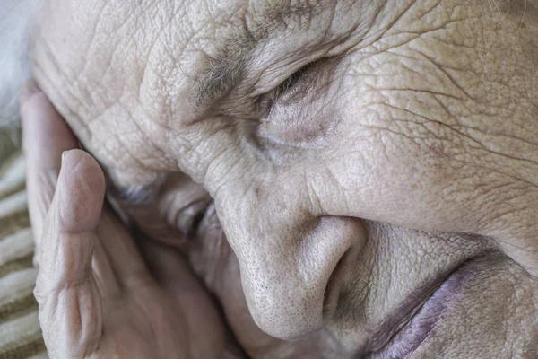 Closeup face of a senior woman — Stock Photo, Image