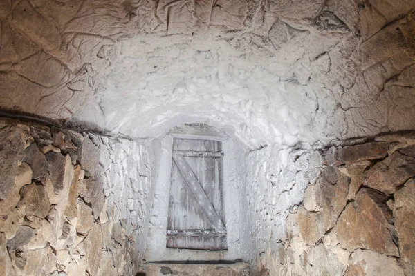 Cold cellar with vintage door — Stock Photo, Image