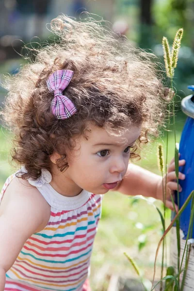 Porträt eines überraschten kleinen Mädchens — Stockfoto