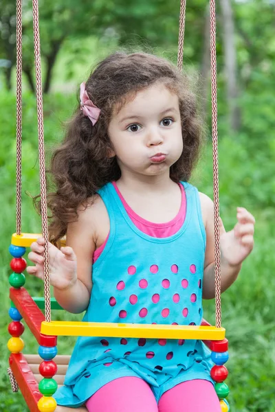 Girl making funny silly faces — Stock Photo, Image