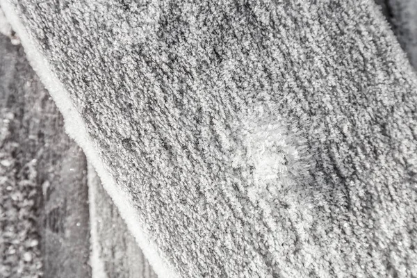 Detail of wooden door frosted — Stock Photo, Image