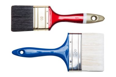 beyaz izole iki Boya fırçaları