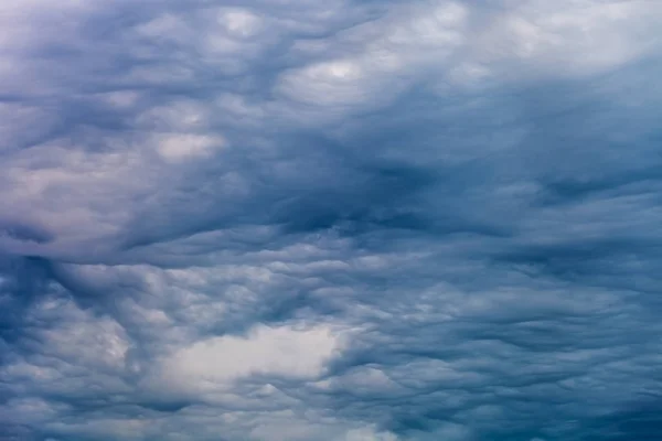 Драматическое вечернее небо с голубыми облаками — стоковое фото