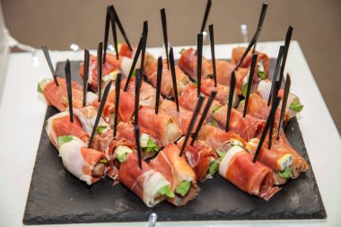 İştah açıcı jambon portre rulo