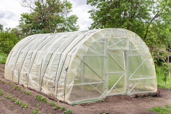 Greenhouse for growing vegetables in garden