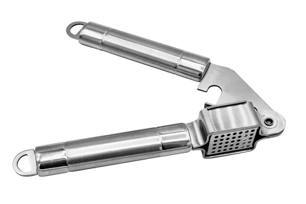 Garlic press on white background — Stock Photo, Image