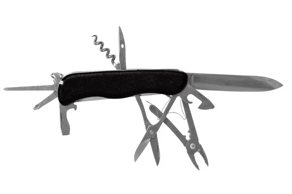 Πολλαπλών χρήσεων μαχαίρι που απομονώνονται σε λευκό — Φωτογραφία Αρχείου