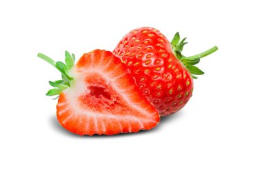 Çilek beyazda izole edilmiş