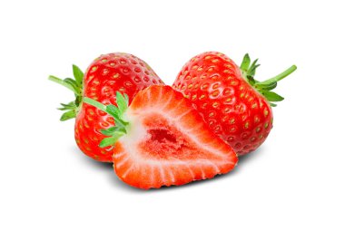 Çilek beyazda izole edilmiş