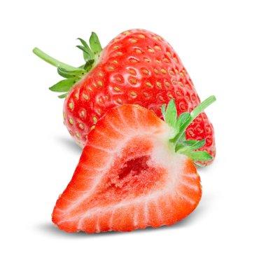 Çilek beyazda izole edilmiş