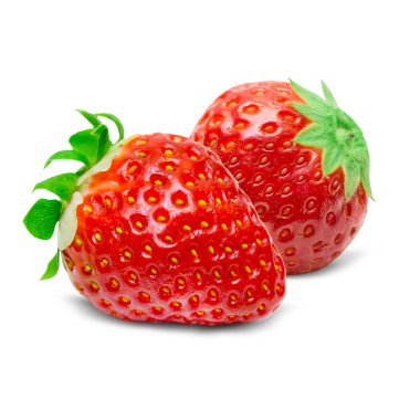 Çilek beyazda izole edilmiş