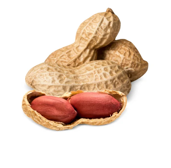 Peanuts isolated on white — Stock Photo, Image