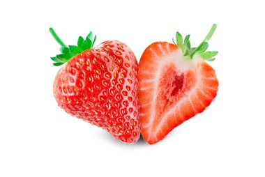 Çilek beyazda izole edilmiş