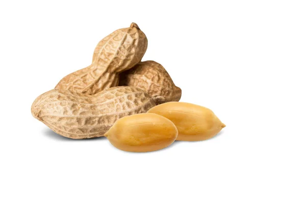 Peanuts isoliert auf Weiß — Stockfoto