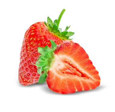 Çilek beyazda izole edilmiş