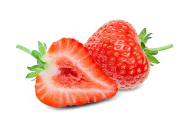 Çilek beyazda izole edilmiş