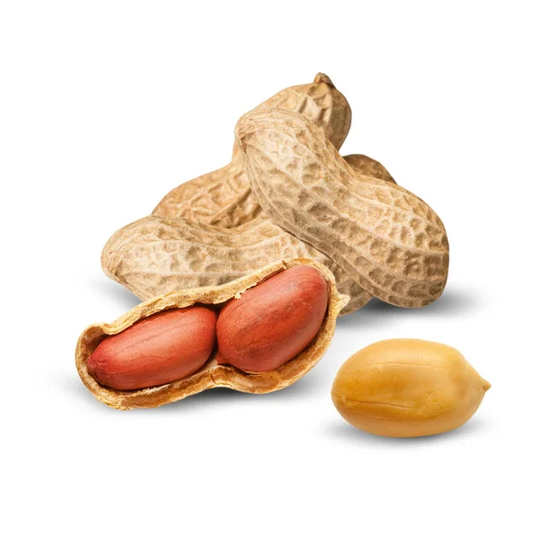 Peanuts isolated on white — Stock Photo, Image