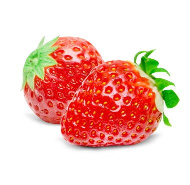 Çilek beyazda izole edilmiş