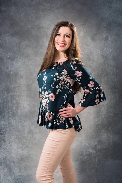 Formal Portrait of Caucasian High School Senior in Studio