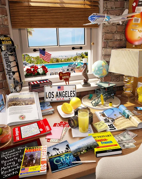 #Los Angeles, Amerikai Egyesült Államok, 7 nyaralóhely — Stock Fotó